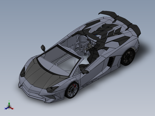 Aventador SV跑车模型3D图纸 Solidworks设计 附STEP正等轴测缩略图