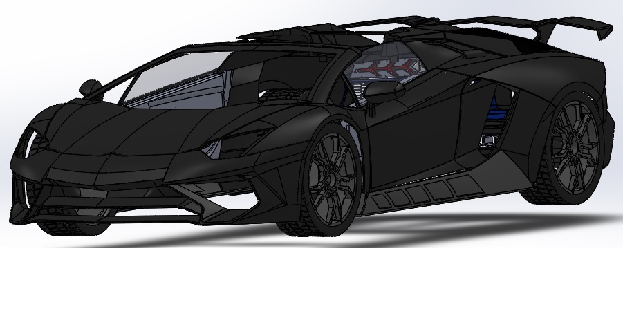 Aventador SV跑车模型3D图纸 Solidworks设计 附STEP