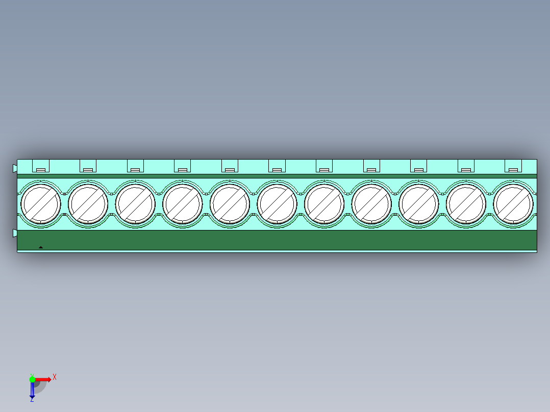 DEGSON DG636 系列 6.357.629.52mm 接线端子-DG636-6.35-11P-14-00AH俯视图