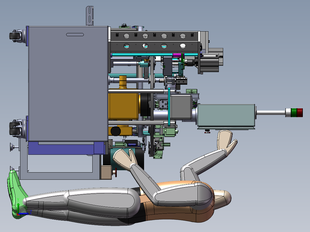 全自动激光打标焊接一体机左视图