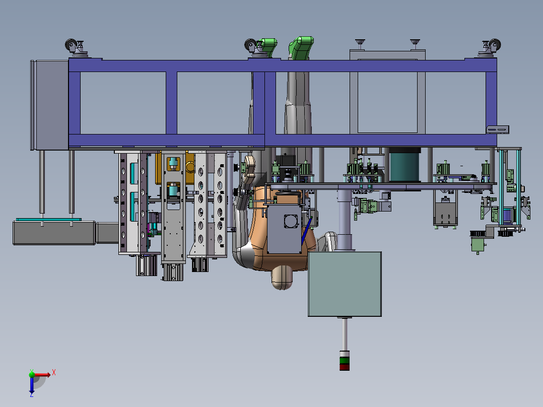 全自动激光打标焊接一体机俯视图