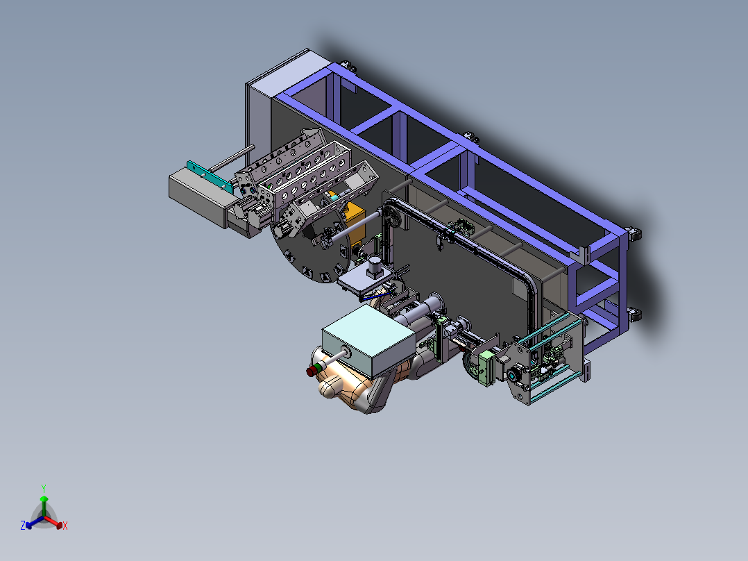 全自动激光打标焊接一体机正等轴测图
