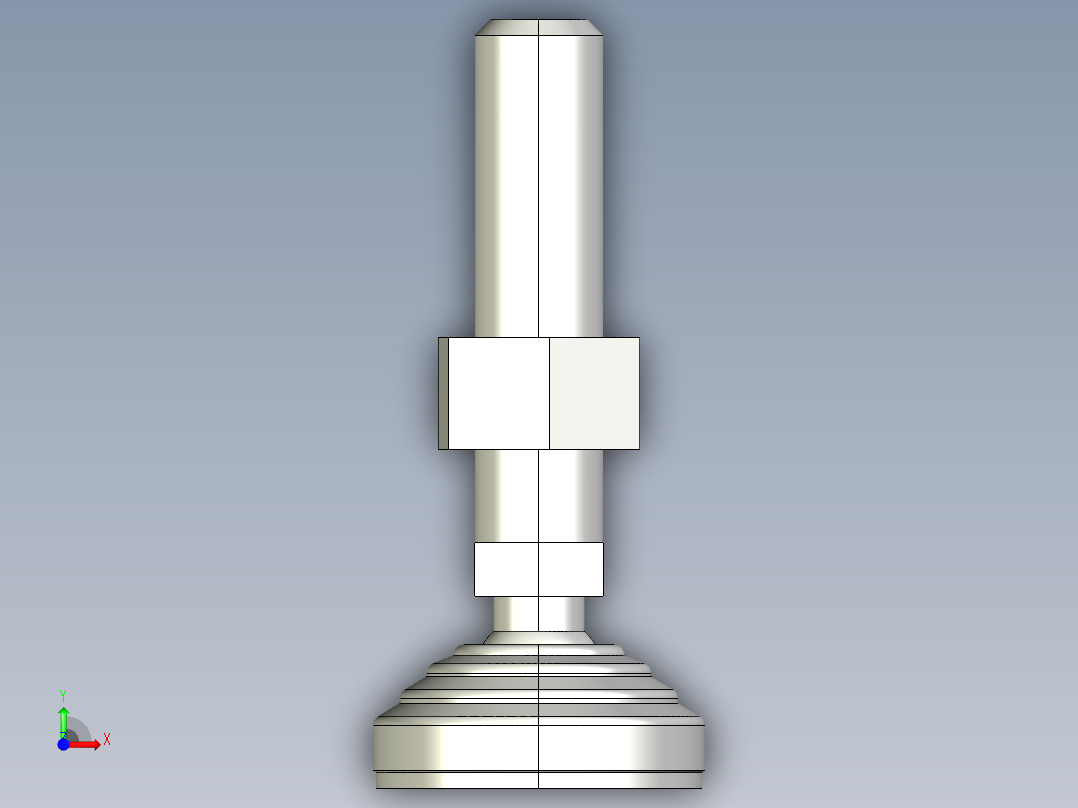 水平調整腳座LVA60-3D多系列多零件图纸模型前视图