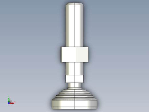 水平調整腳座LVA60-3D多系列多零件图纸模型前视缩略图