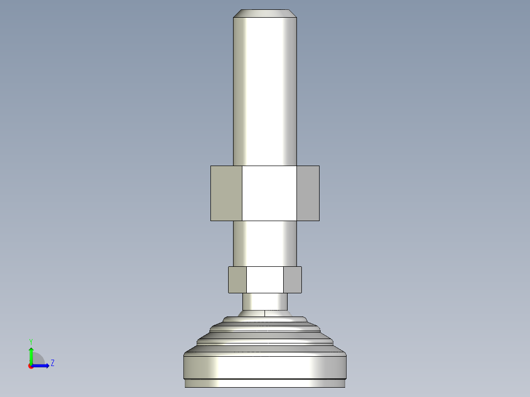 水平調整腳座LVA60-3D多系列多零件图纸模型左视图