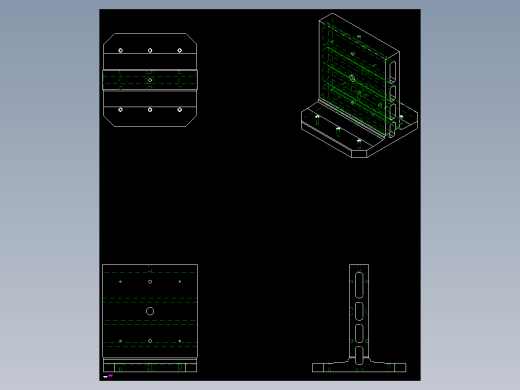 雙面基座1906-2D多系列多零件图纸模型