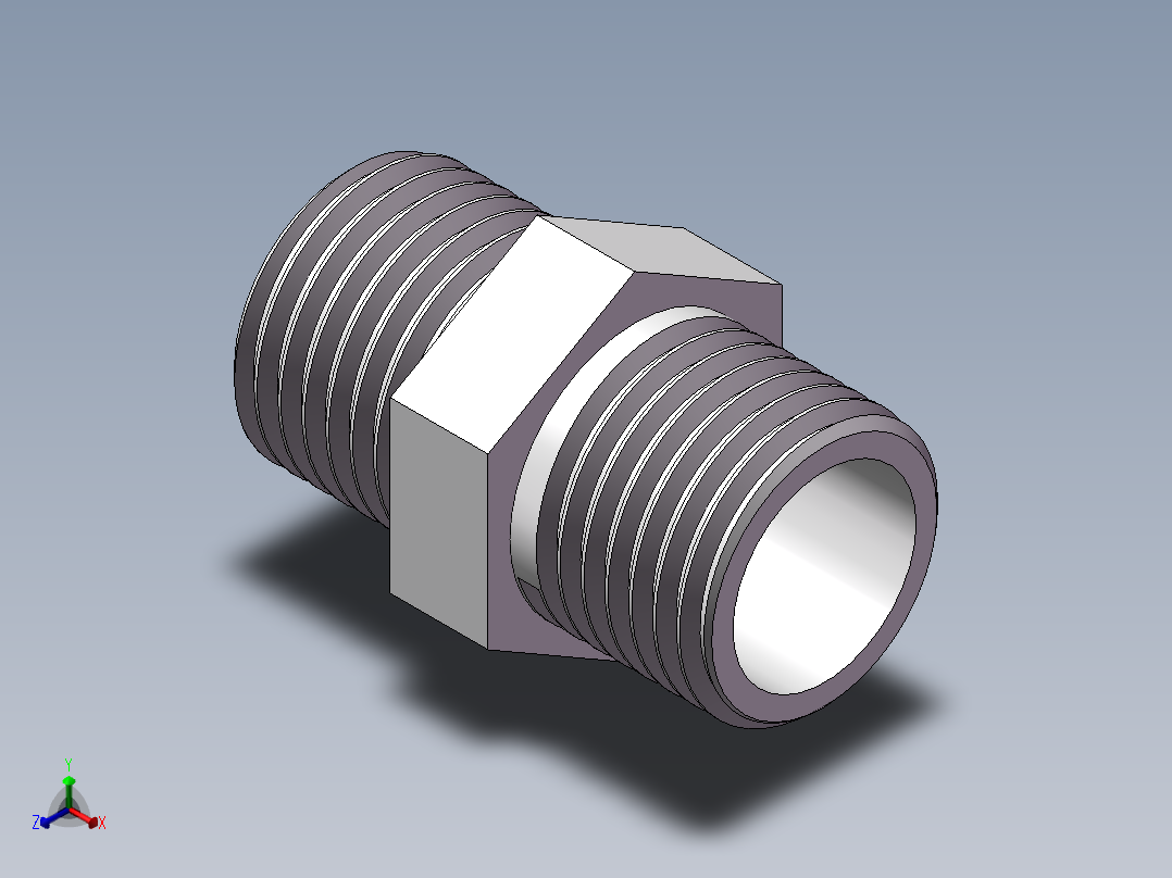 对丝-六角等径 DN15正等轴测图