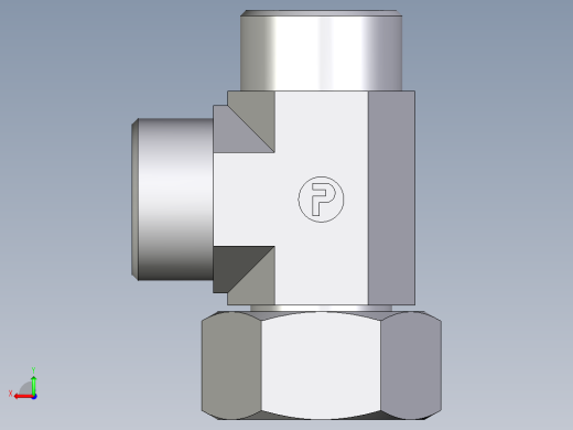 卡套式工业通用硬管接头EO_Swivel_nut_run_tee_EL25SOMDCF后视缩略图