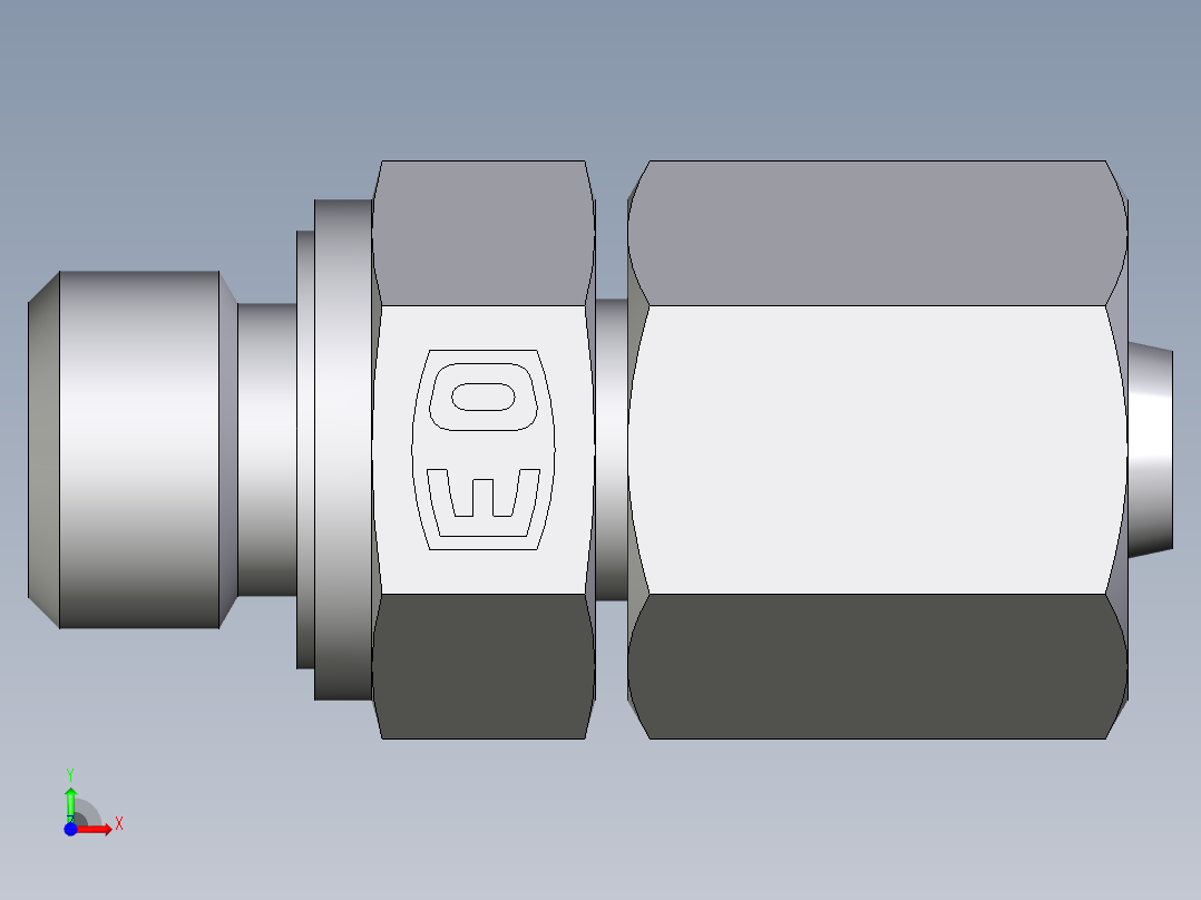 卡套式工业通用硬管接头EO_Swivel_connector_EGE06LMEDCF前视图