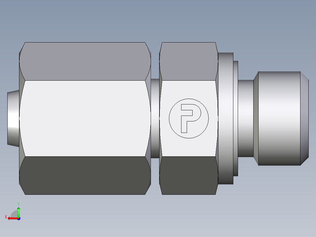 卡套式工业通用硬管接头EO_Swivel_connector_EGE06LMEDCF后视图