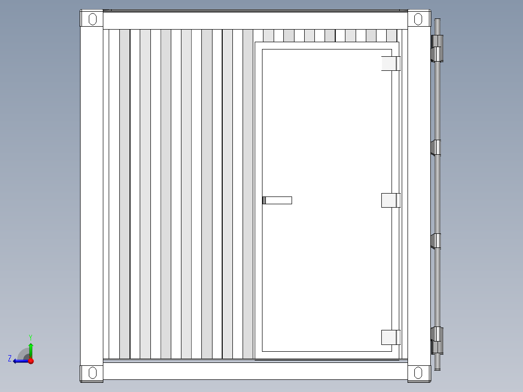 20英尺集装箱右视图