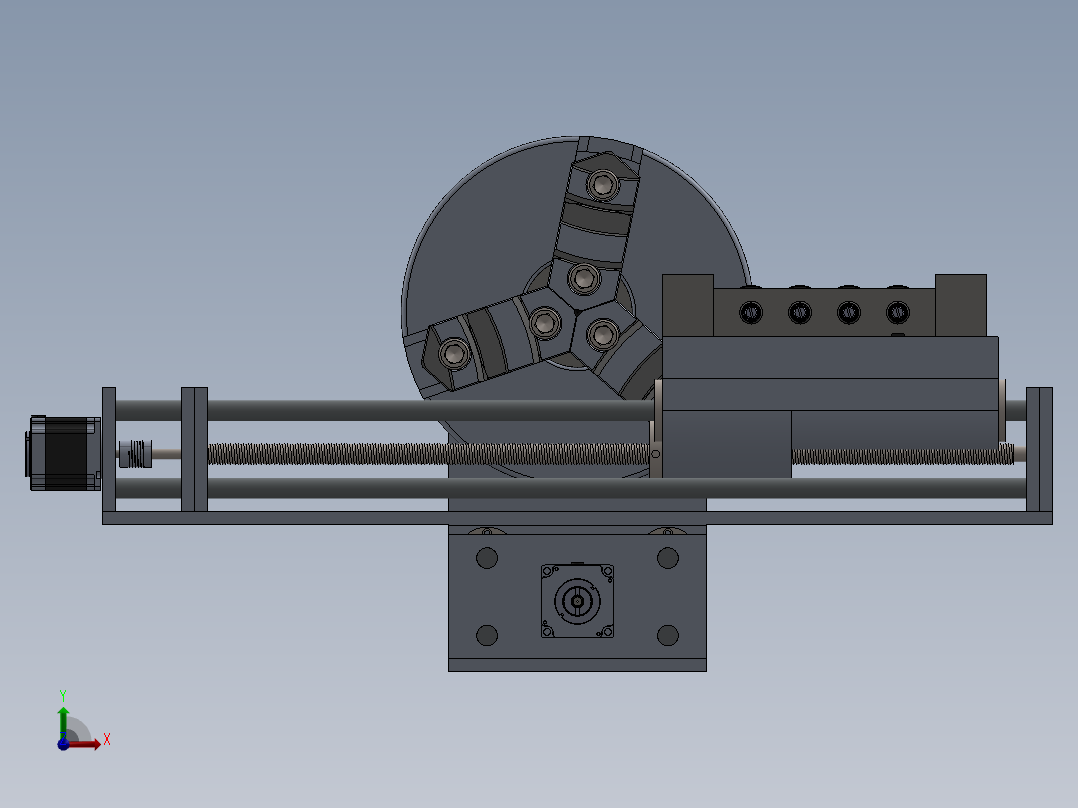 桌面数控车床设计前视图