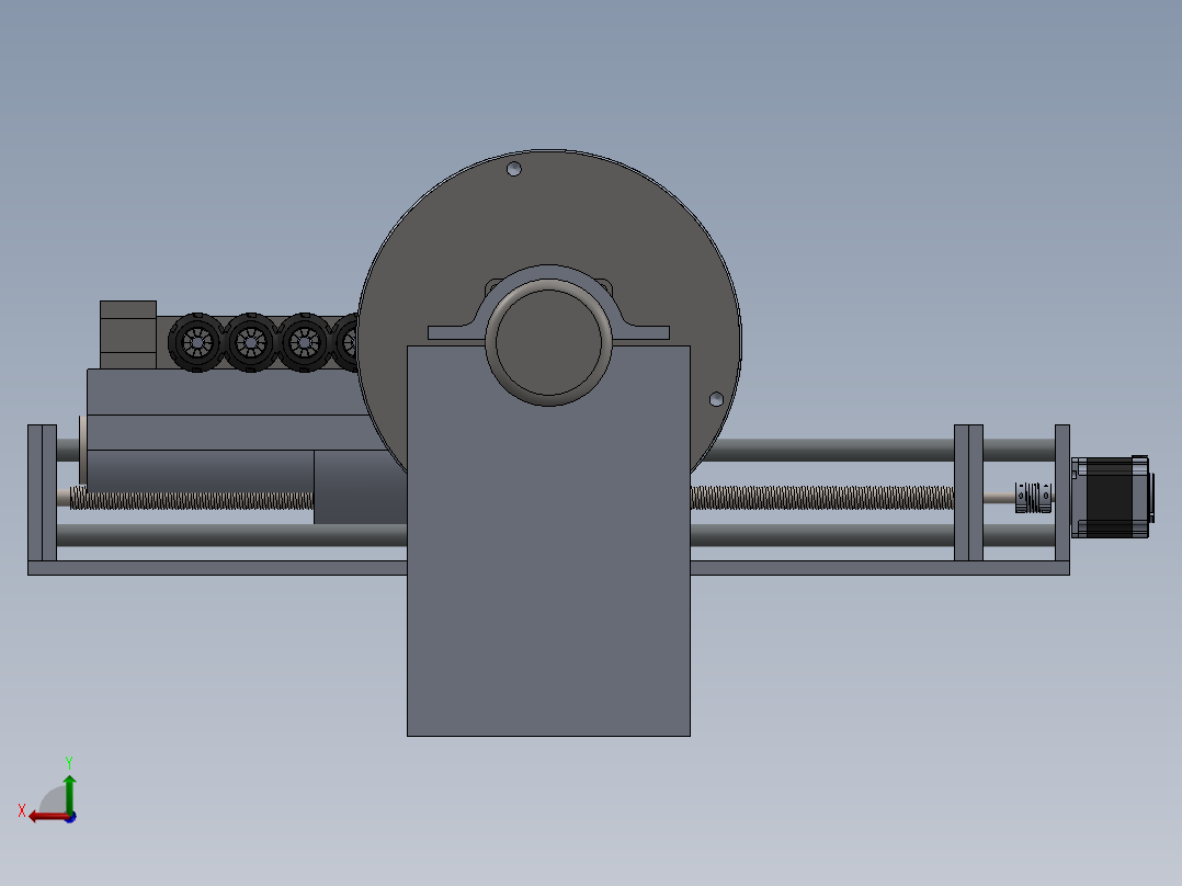 桌面数控车床设计后视图