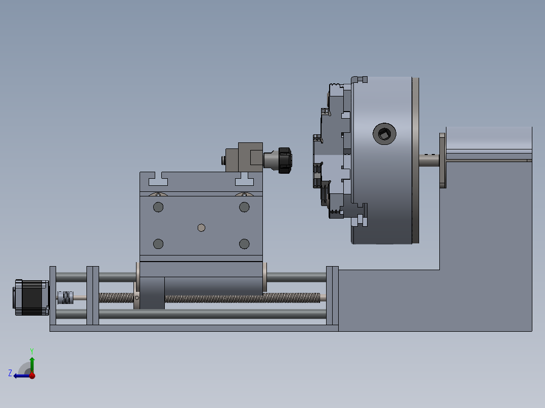 桌面数控车床设计右视图
