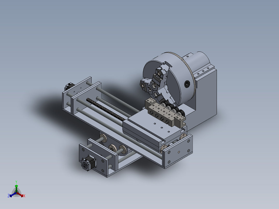 桌面数控车床设计正等轴测图