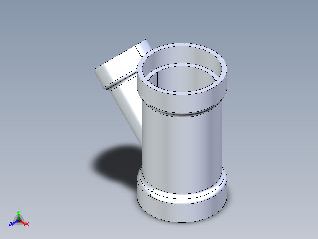 船舶管路系统S6_SeaDrainPLUS_45ReducerWye-SxSxS_37E163032_3x3x2in Sea Drain Plus - 45 Reducing Wye - SxSxS主视图