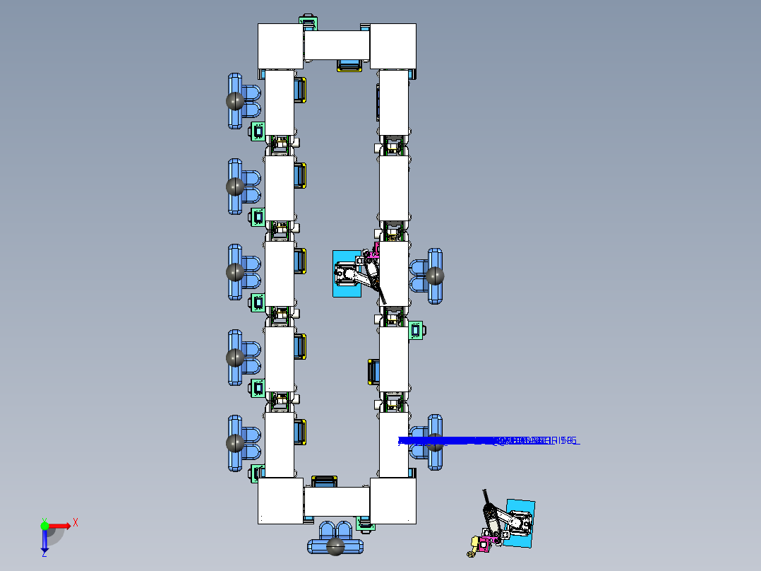 电子烟半自动组装线俯视图