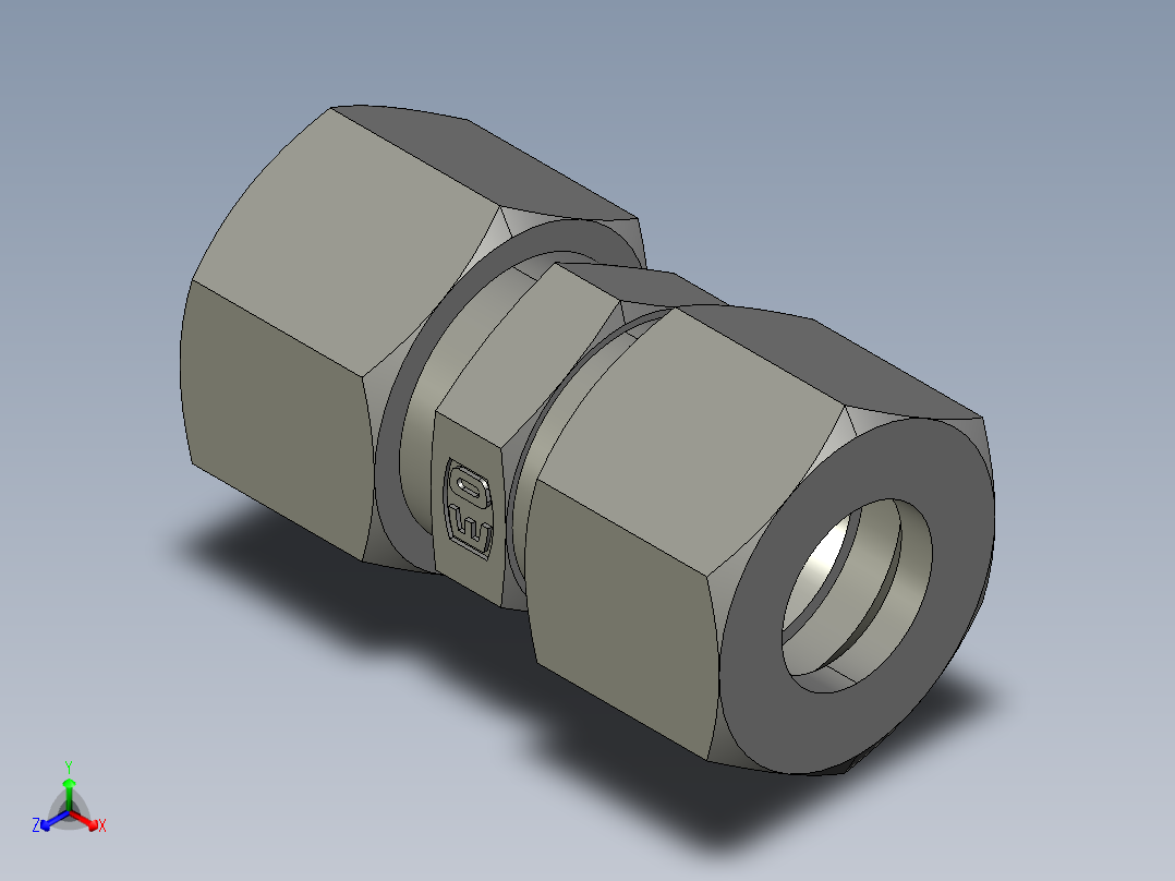 卡套式工业通用硬管接头EO Union G12L71正等轴测图