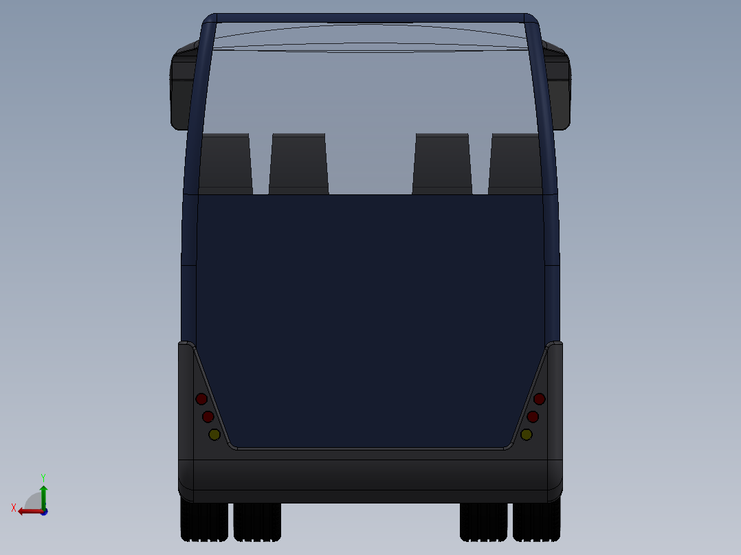 客车、公交车、公共客车后视图