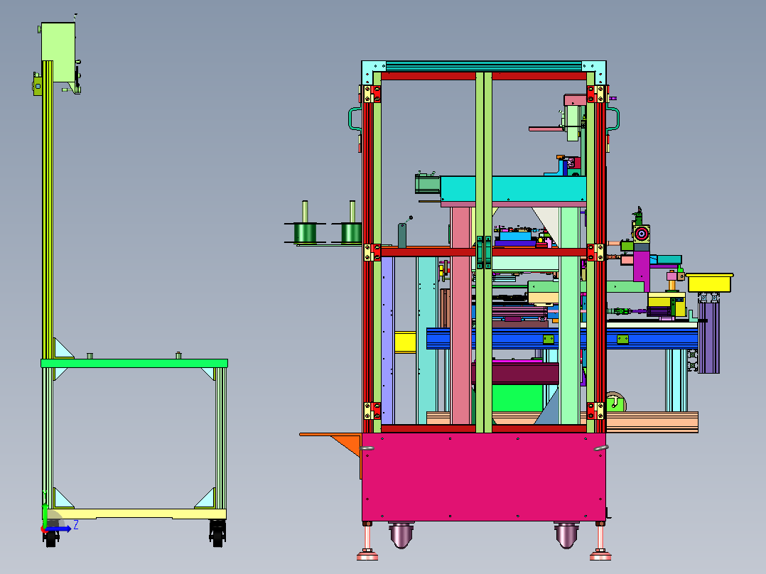 全自动套管缠脚绕线机左视图