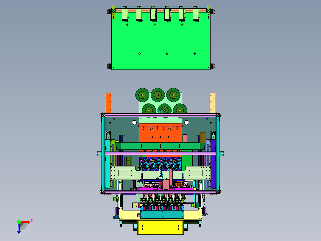 全自动套管缠脚绕线机俯视图
