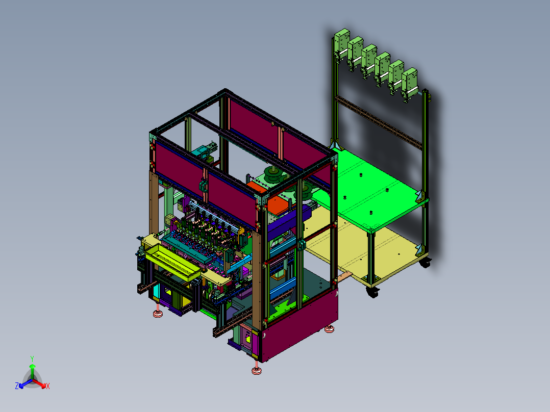 全自动套管缠脚绕线机正等轴测图