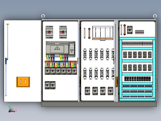三柜组装双电源刀开关12路交流接触器控制柜 55903前视缩略图