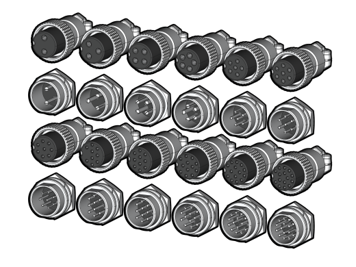 GX20 航空连接器，具有 2、3、4、5、6、7、8、9、10、12、14 和 15 针。缩略图