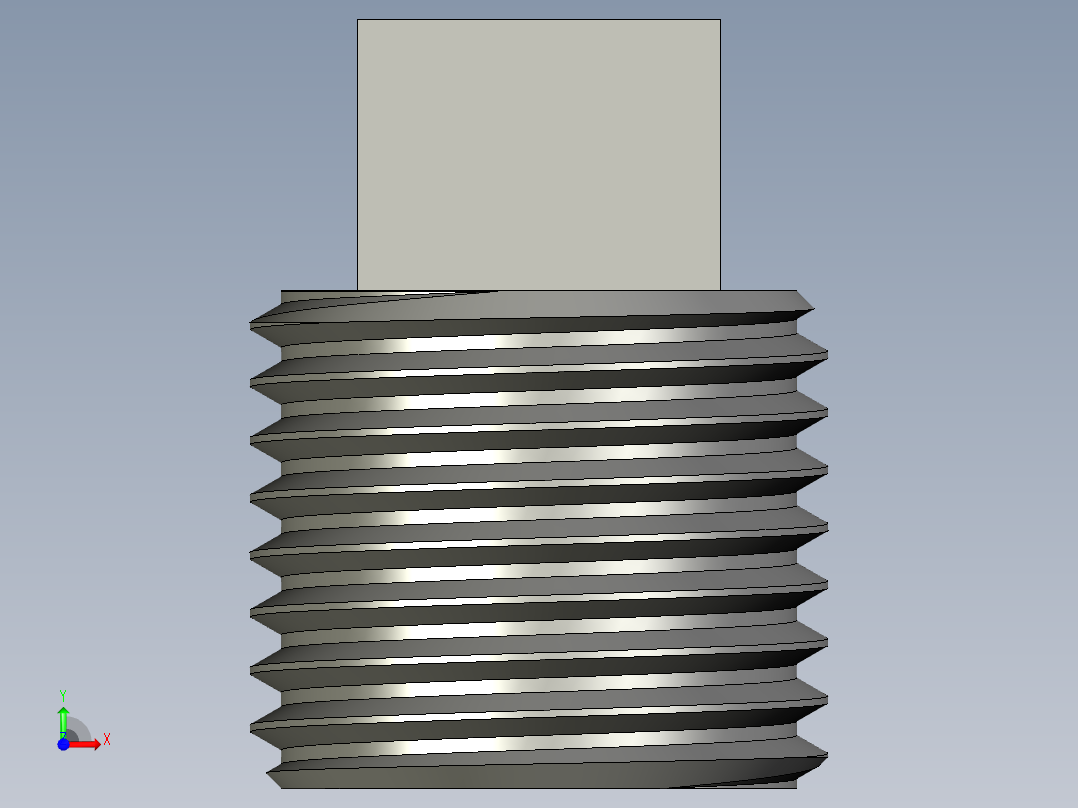 螺纹管四角塞头 DN8前视图
