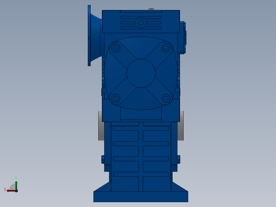 蜗轮蜗杆减速机后视图