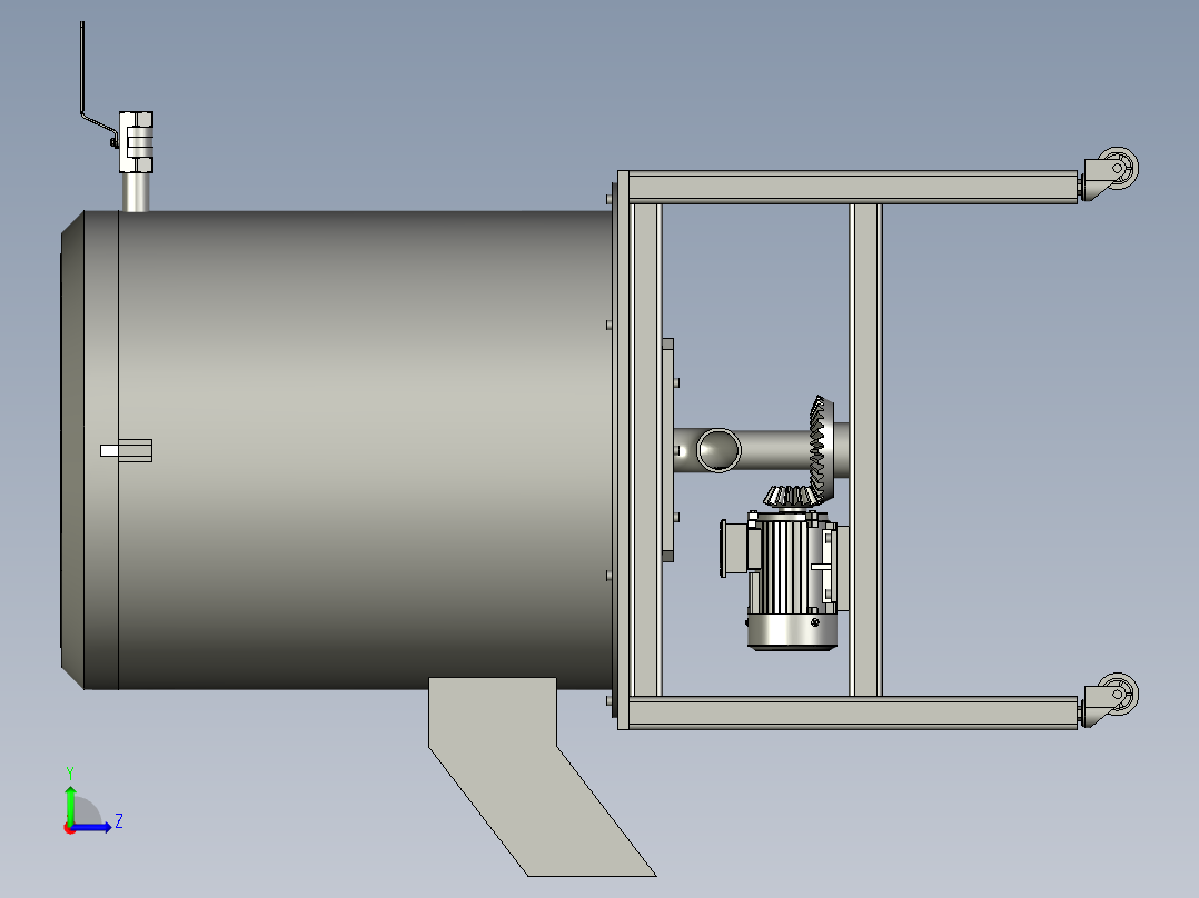 咖啡机械脱胶技术左视图