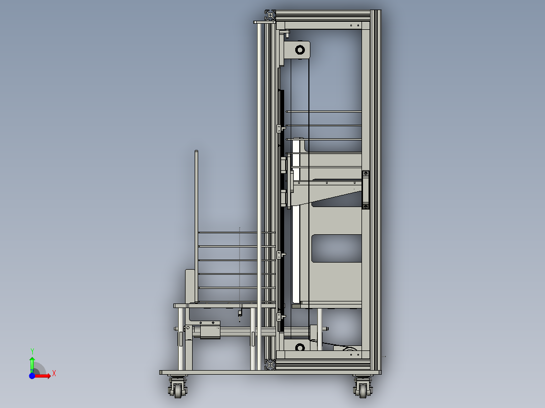 自动料仓可调托盘升降装置前视图