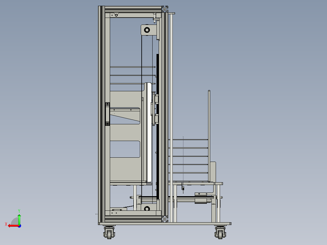 自动料仓可调托盘升降装置后视图