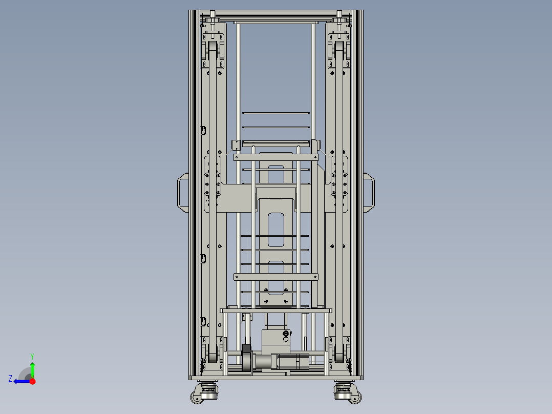 自动料仓可调托盘升降装置右视图