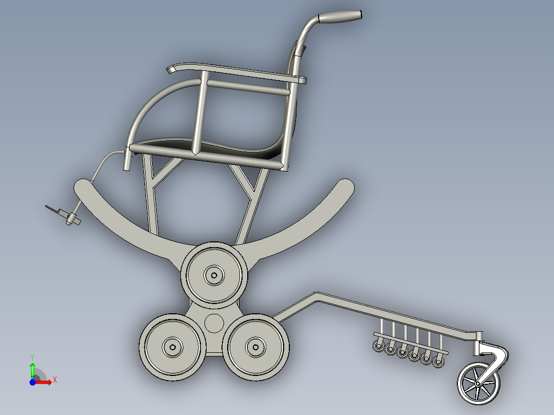 残疾人康复智能助行器前视图