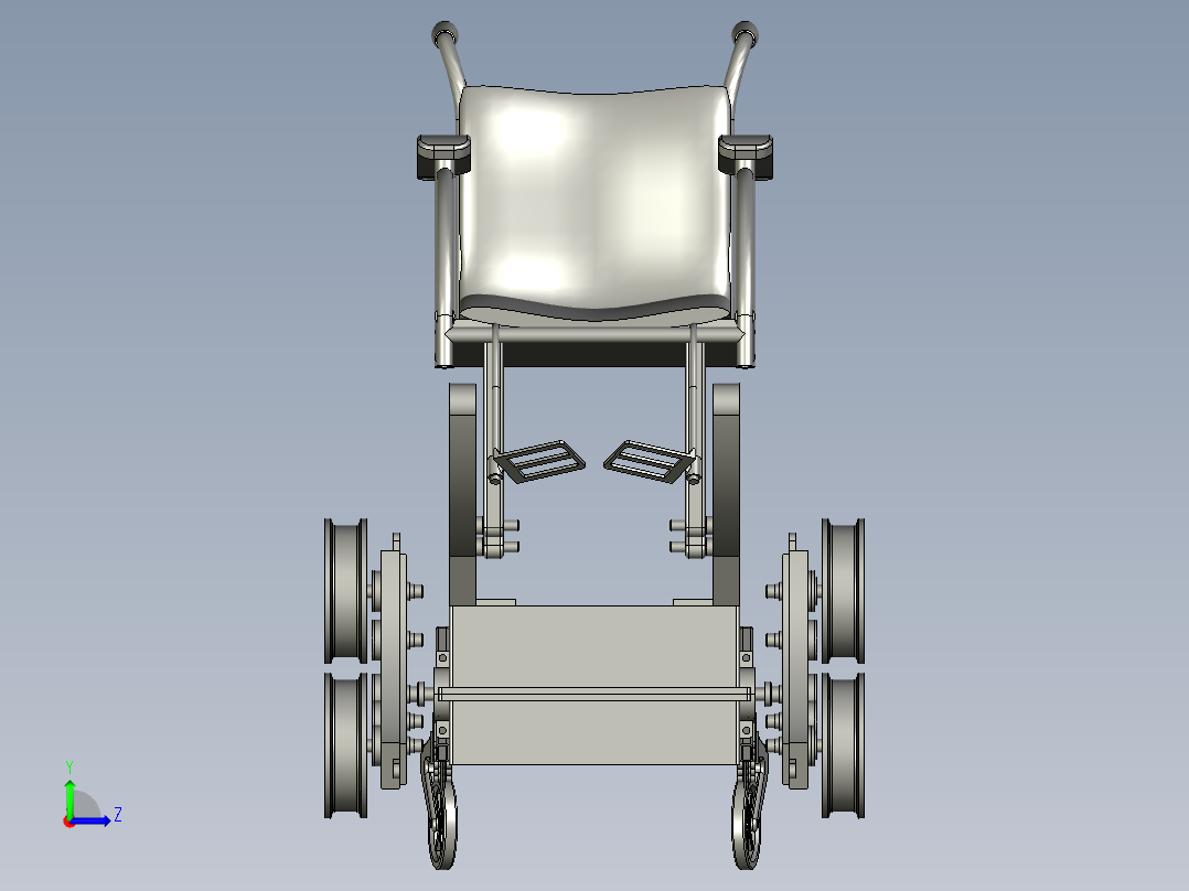 残疾人康复智能助行器左视图