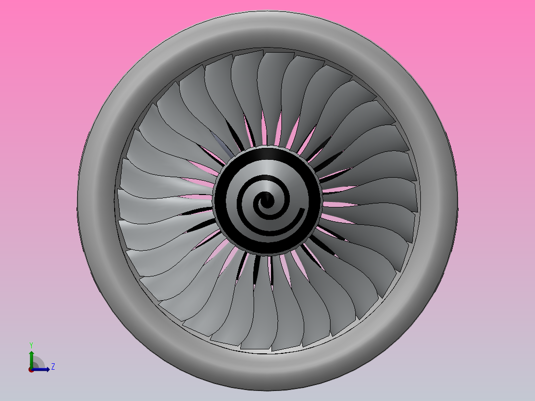 喷气发动机左视图