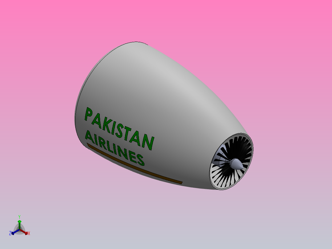 喷气发动机正等轴测图