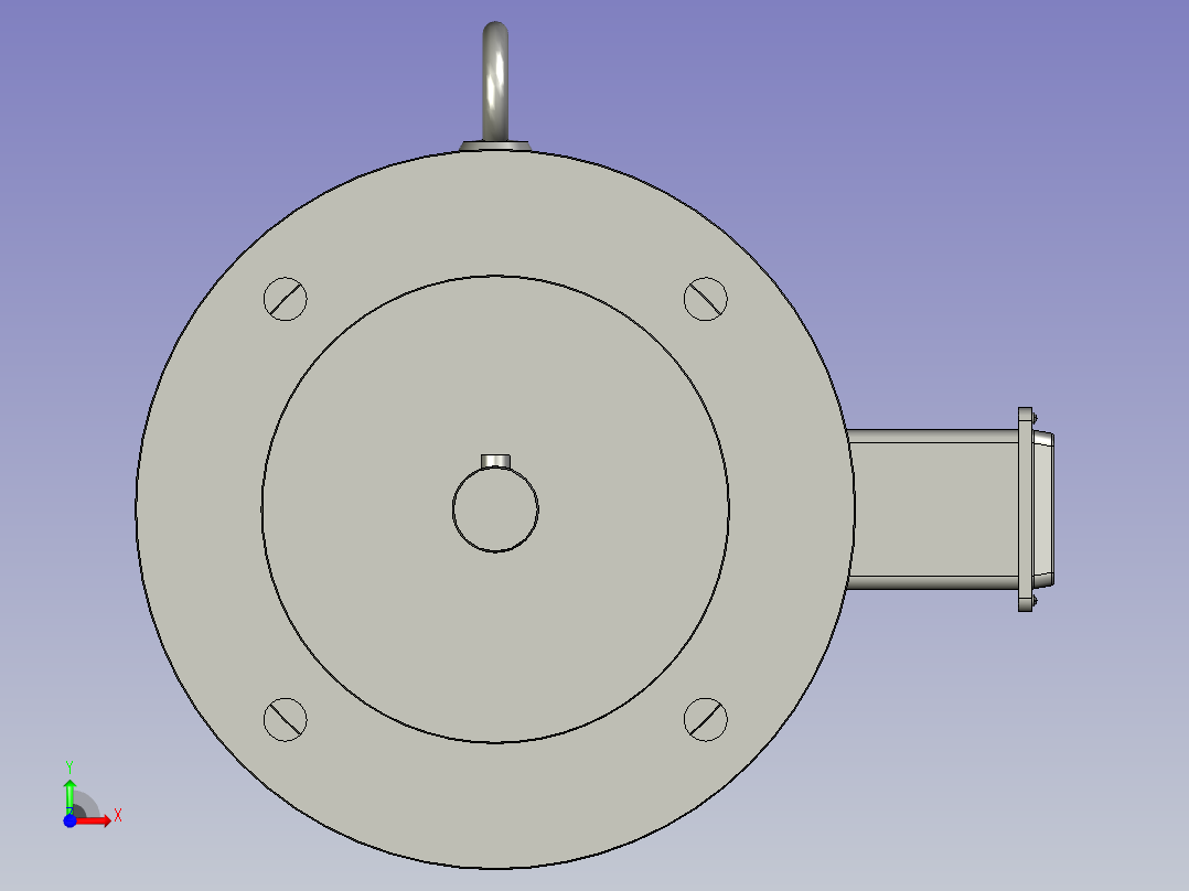 BWD型单级摆线针轮减速机BWD2-17-Y11-4P-M1-1_Y2系列电机前视图