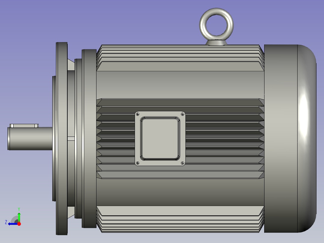 BWD型单级摆线针轮减速机BWD2-17-Y11-4P-M1-1_Y2系列电机右视图
