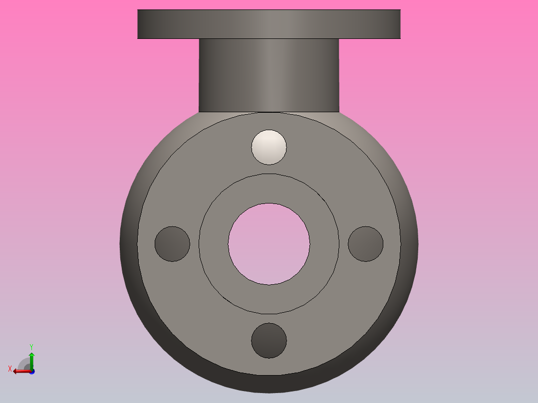 球形阀体后视图