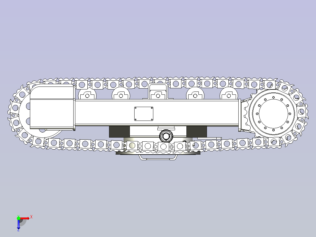 6T履带底盘3D数模俯视图