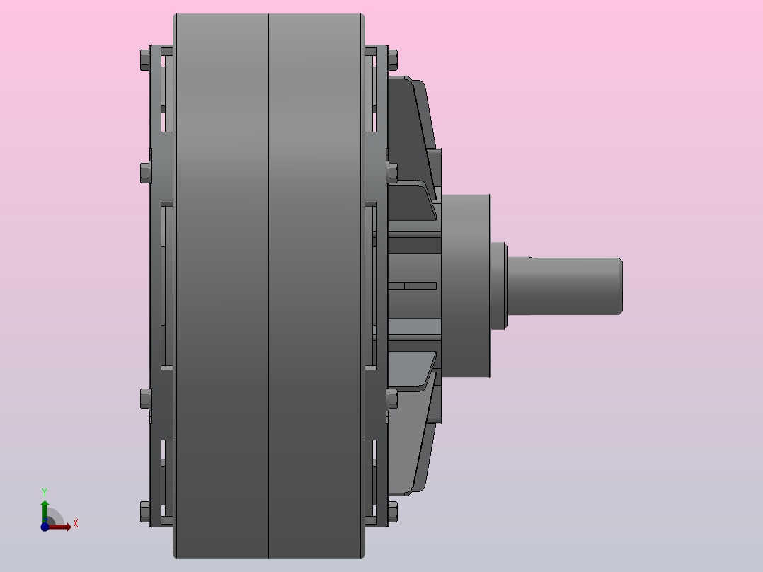 磁粉制动器ZKB200XN左视图