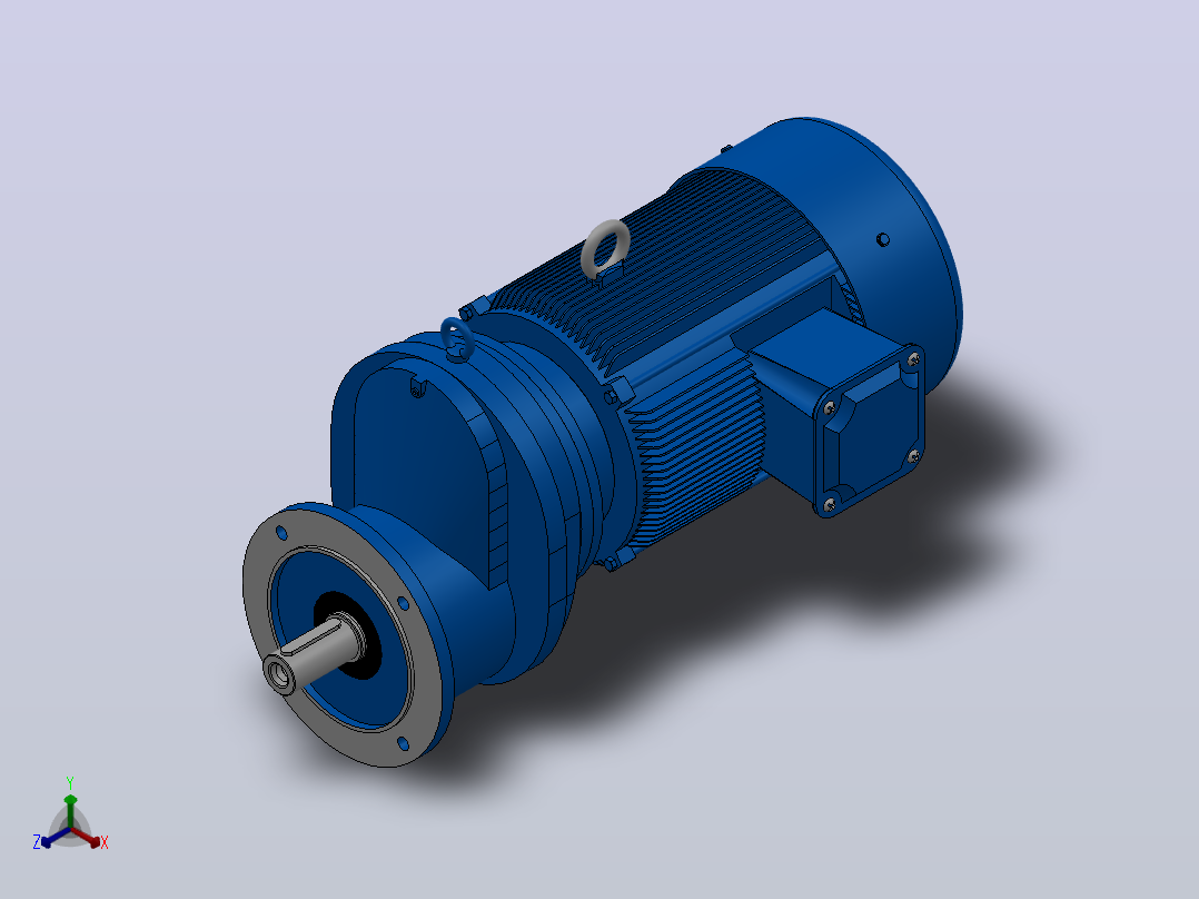 RXF87法兰轴伸式安装斜齿轮减速机RX87-Y7.5-4P-132M-M1-0°-Φ250主视图