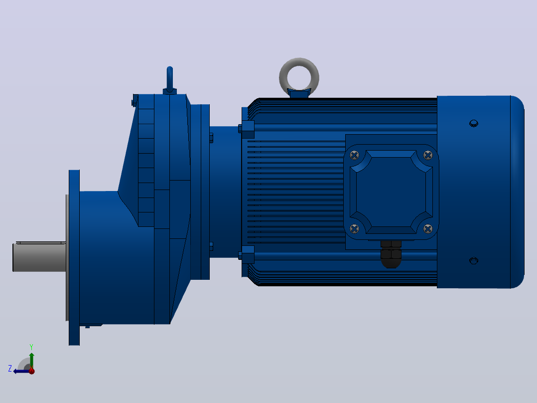 RXF87法兰轴伸式安装斜齿轮减速机RX87-Y7.5-4P-132M-M1-0°-Φ250右视图