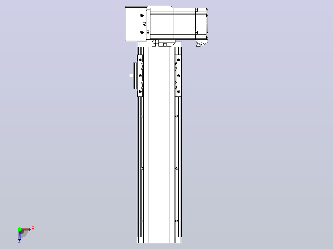 皮带直线轴半封闭可选导轨TPA-HNB-85D-90-L200-RU-Y-P20-N3俯视图