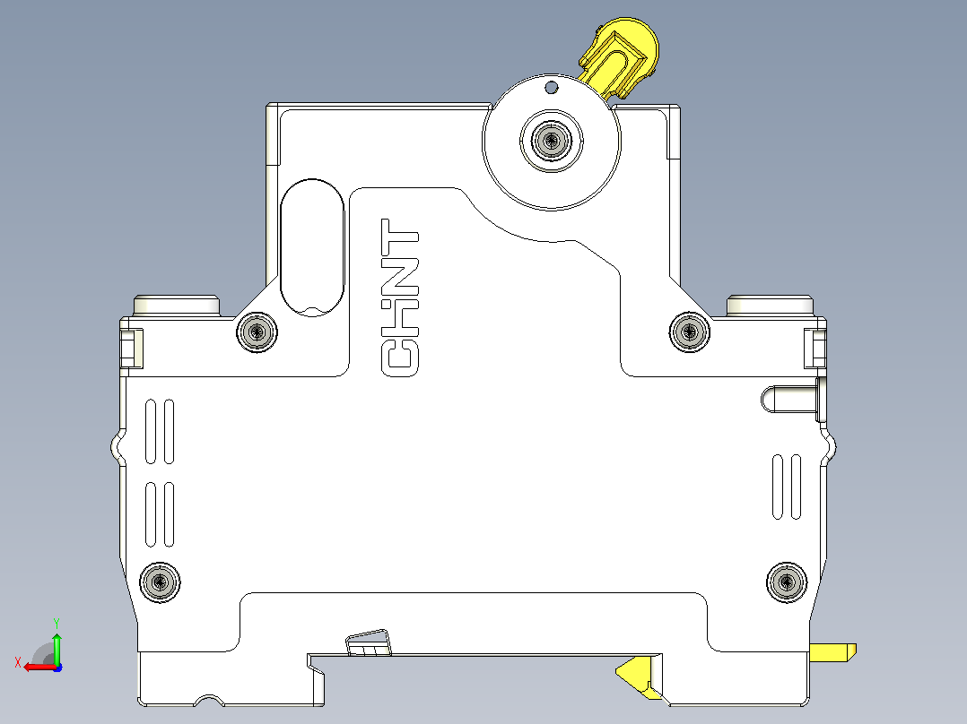 NBH-63 4P小型断路器三维模型202404后视图