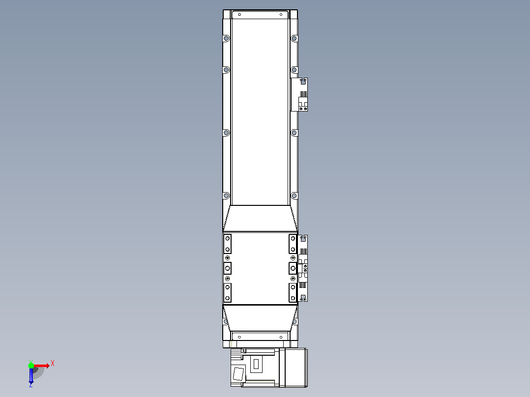 机器人皮带驱动直线轴TPA-GCB-120-P70-L250-RU-M20-N3俯视图