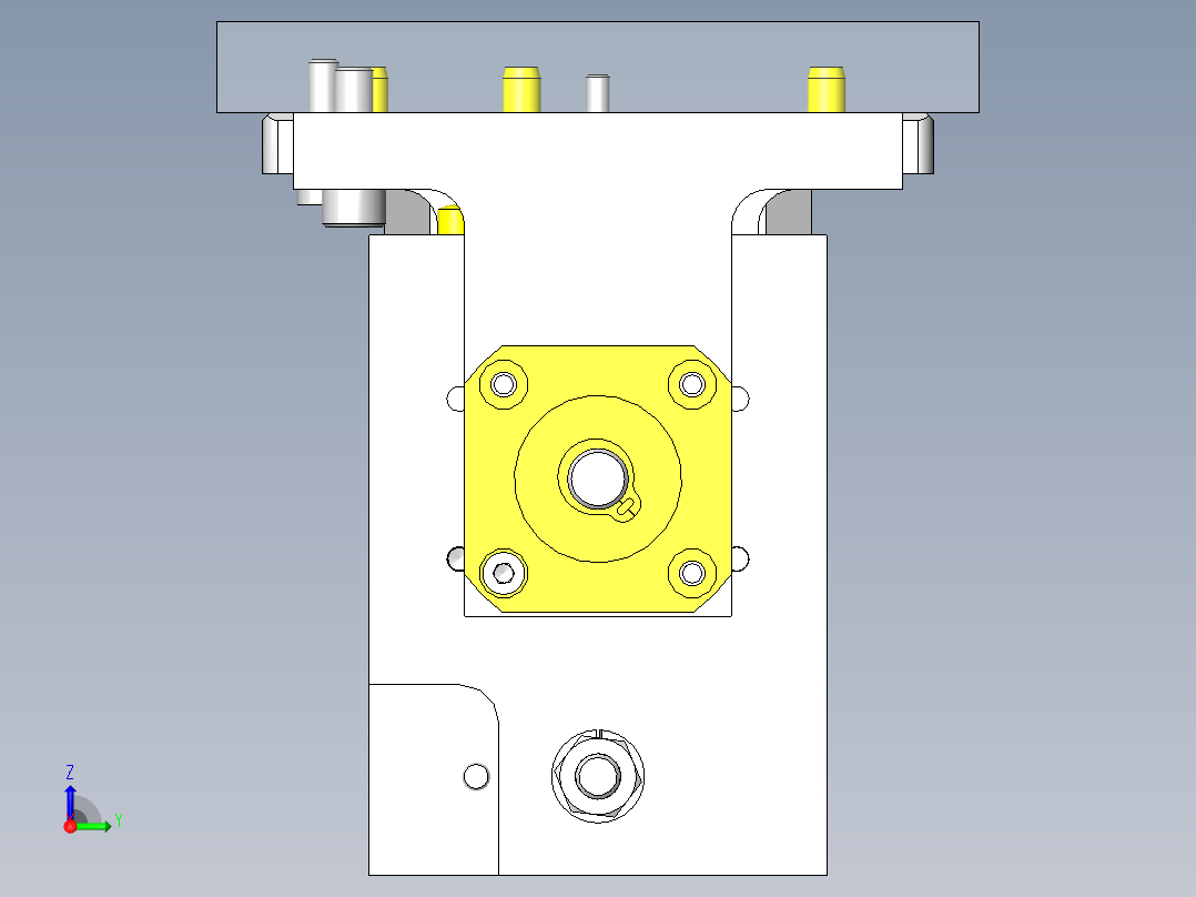 滚珠丝杆式长尺寸工件卡盘右视图