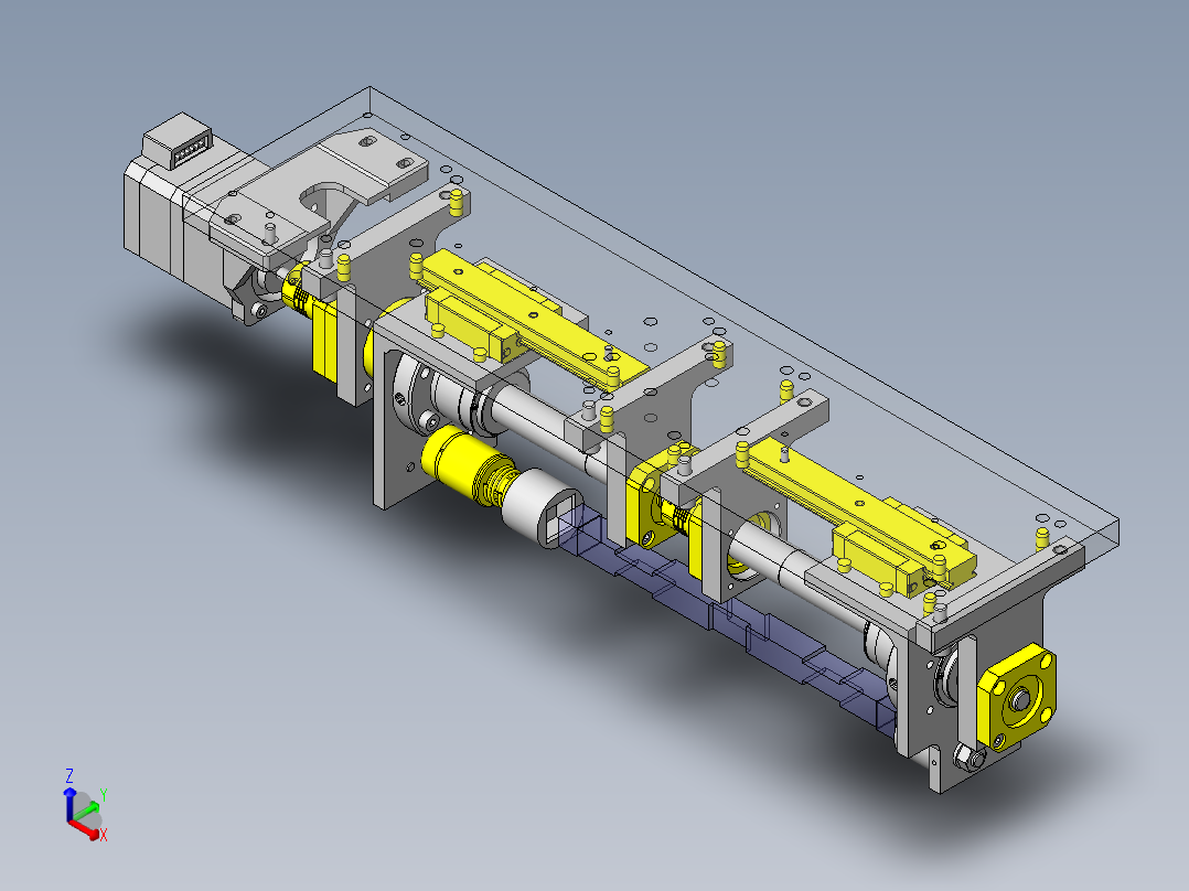 滚珠丝杆式长尺寸工件卡盘正等轴测图